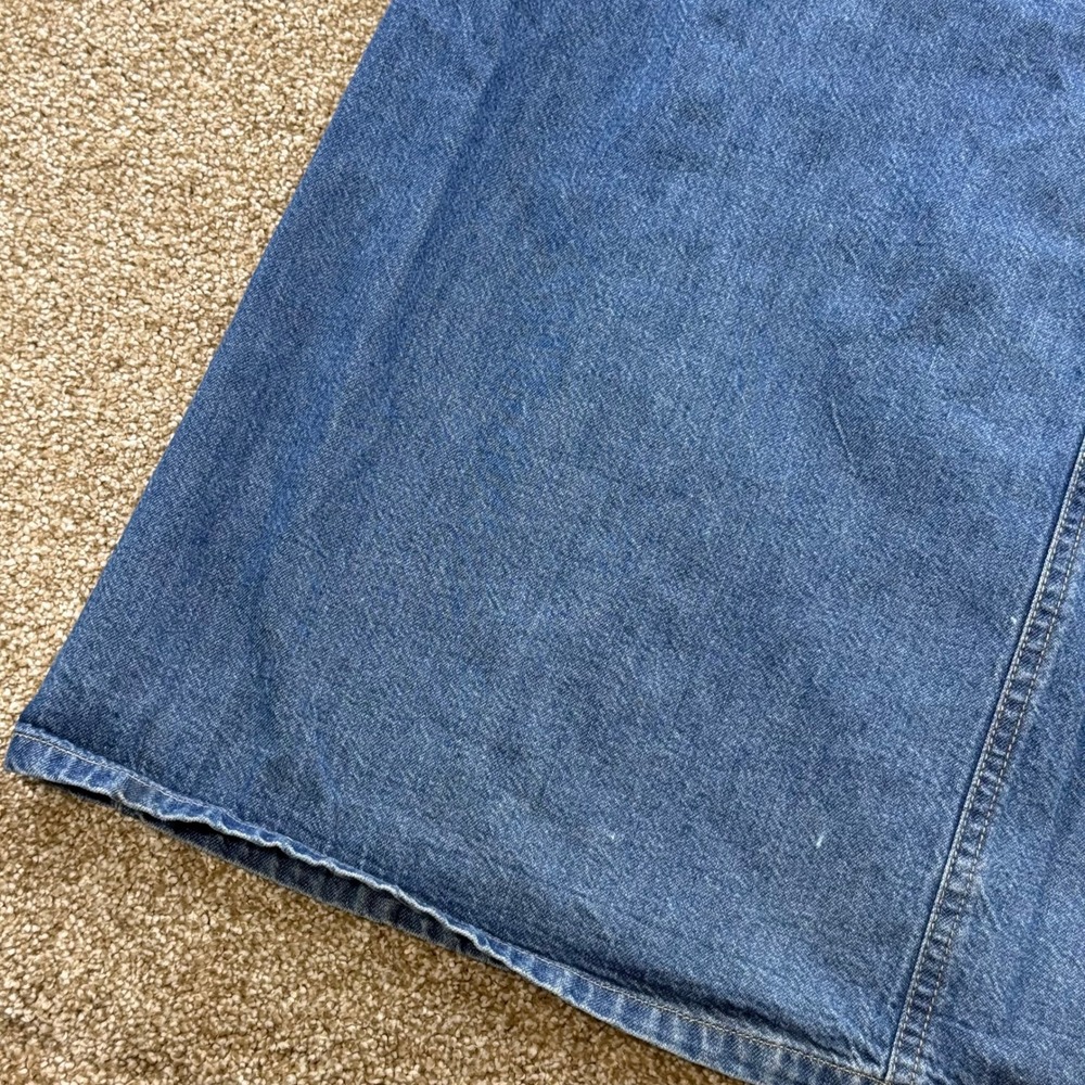 Crazy Horse Vintage Denim Maxi Skirt 16 Blue High Rise Long Slit Y2K - Picture 9 of 11